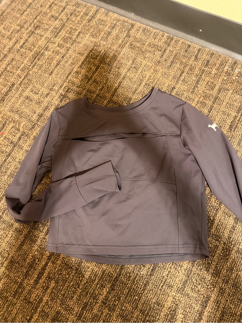 Wilsons Leather Charcoal Cropped Long Sleeve Sweatshirt